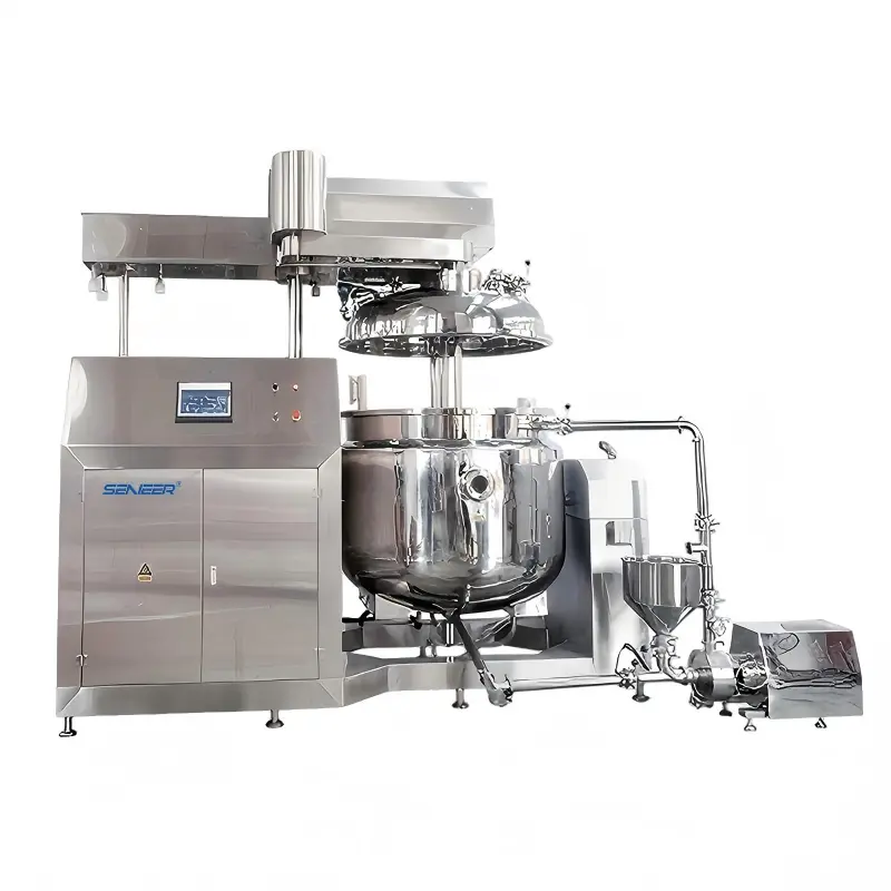 vacuum emulsifier with stainless steel holding tank